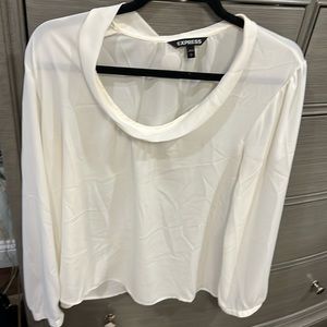 Express sheer blouse cream top size L